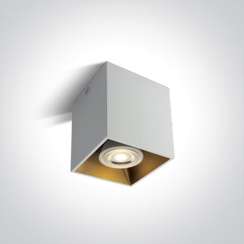 One Light 12105TA/W White Square Surface Mounting Lamp