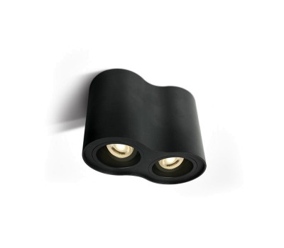 Луна за външен монтаж One Light 12205Y/B Black Cylinder Surface Mounting Lamp
