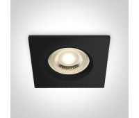 Луна за вграждане One Light 50105R1/B Black IP65 Square Recessed Lamp