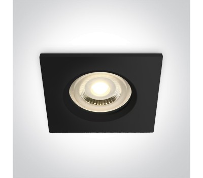 Луна за вграждане One Light 50105R1/B Black IP65 Square Recessed Lamp