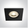 Луна за вграждане One Light 50105R1/B Black IP65 Square Recessed Lamp
