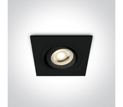 One Light 51105ABG/B Black Square Recessed Lamp