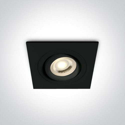 One Light 51105ABG/B Black Square Recessed Lamp