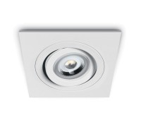 One Light 51105ABG/W White Square Recessed Lamp