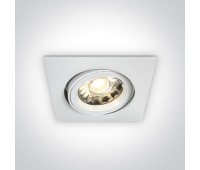 One Light 51105CGU/W WHITE SQUARE RECESSED LAMP