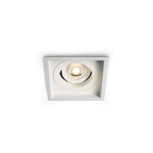 One Light 51105N/W White Square Recessed Lamp