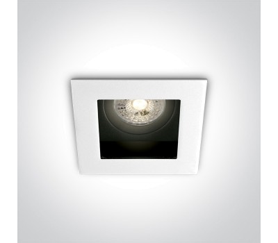 One Light 51105TA/W White Square Recessed Lamp