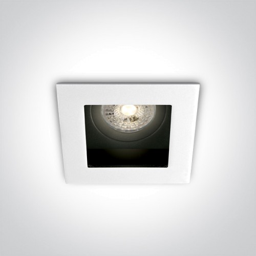 One Light 51105TA/W White Square Recessed Lamp