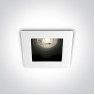 One Light 51105TA/W White Square Recessed Lamp