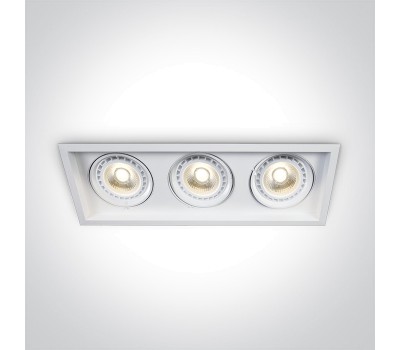 Луна за вграждане One Light 51310N/W GU10 AR111 WHITE RECTANGULAR RECESSED LAMP
