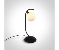 One Light 61116/B BLACK ROUND TABLE LAMP