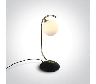 Настолна лампа One Light 61116/BBS SATIN BRASS ROUND TABLE LAMP