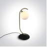 One Light 61116/BBS SATIN BRASS ROUND TABLE LAMP