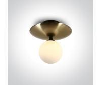 One Light 62116/BBS SATIN BRASS ROUND CEILING LAMP