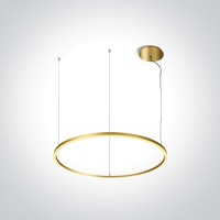 LED пендел One Light 62156C/BBS/W 65W 3000K SATIN BRASS ROUND PENDANT LAMP