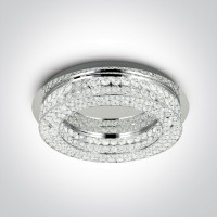 One Light 62184A/C/W 24W 3000K GLASS STONE ROUND CEILING LAMP