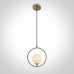 Пендел One Light 63116/BBS SATIN BRASS ROUND PENDANT LAMP