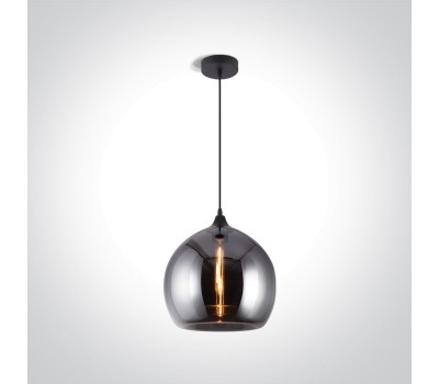 One Light 63136/DC BLACK ROUND PENDANT LAMP