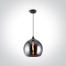 One Light 63136/DC BLACK ROUND PENDANT LAMP