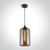 Пендел One Light 63138/А BLACK AMBER ROUND PENDANT LAMP