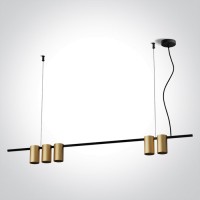 One Light 63146A/BBS PENDANT LAMP SATIN BRASS 5 x GU10