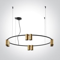 Пендел One Light 63146C/BBS PENDANT LAMP SATIN BRASS 10x GU10
