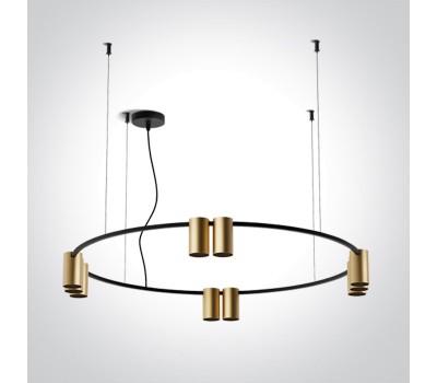 One Light 63146C/BBS PENDANT LAMP SATIN BRASS 10x GU10