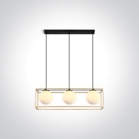Пендел One Light 63174C/BS SATIN BRASS RECTANGULAR PENDANT LAMP