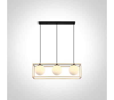One Light 63174C/BS SATIN BRASS RECTANGULAR PENDANT LAMP