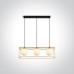 One Light 63174C/BS SATIN BRASS RECTANGULAR PENDANT LAMP