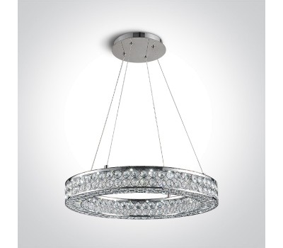 One Light 63184C/C/W 24W 3000K GLASS STONE ROUND PENDANT LAMP