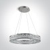One Light 63184C/C/W 24W 3000K GLASS STONE ROUND PENDANT LAMP