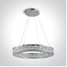 One Light 63184C/C/W 24W 3000K GLASS STONE ROUND PENDANT LAMP