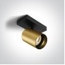 One Light 65105N/BBS RETRO ROUND SPOT BLACK / SATIN BRASS