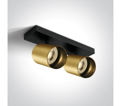One Light 65205N/BBS RETRO ROUND SPOT BLACK / SATIN BRASS
