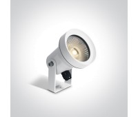 One Light 67196BG/W WHITE GARDEN ROUND SPOT LAMP IP65