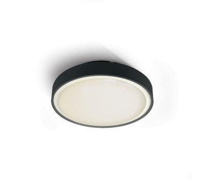 One Light 67280E/B BLACK IP65 ROUND FACADE CEILING LAMP