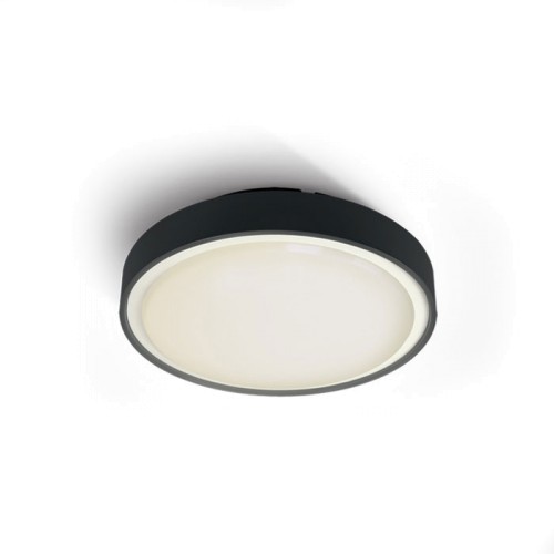 One Light 67280E/B BLACK IP65 ROUND FACADE CEILING LAMP