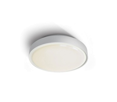 One Light 67280E/W WHITE IP65 ROUND FACADE CEILING LAMP