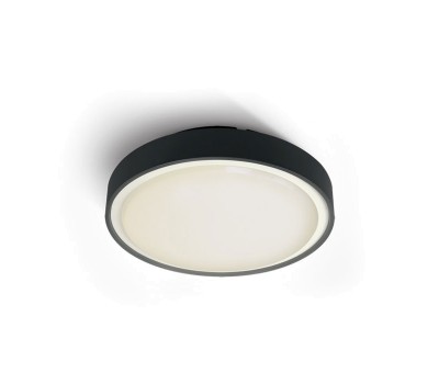 One Light 67280EA/B BLACK IP65 ROUND FACADE CEILING LAMP