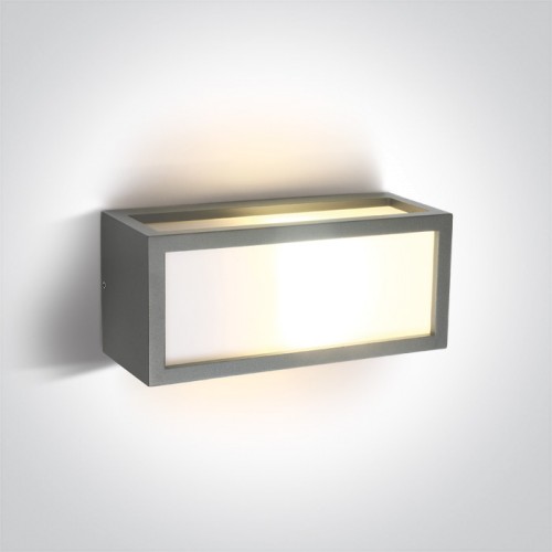 One Light 67328/G GREY RECTANGULAR WALL LAMP IP54