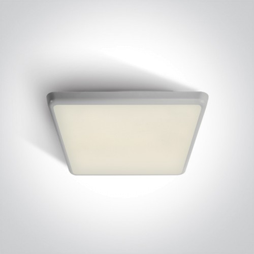 One Light 67372/W/W 25W 3000K IP54 SQUARE FACADE CEILING LAMP