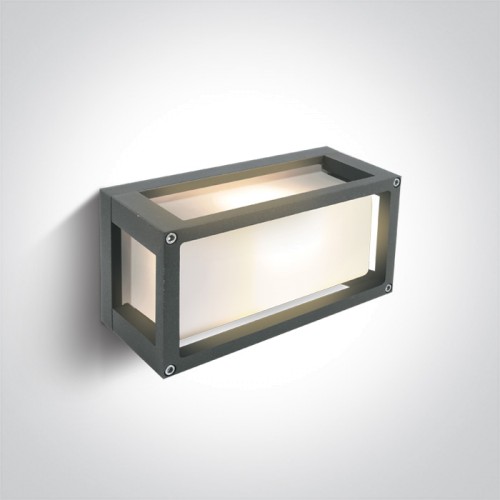 One Light 67420/G GREY RECTANGULAR WALL LAMP IP54