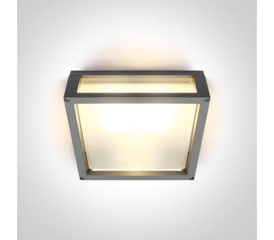 One Light 67420B/G GREY SQUARE CEILING LAMP IP54