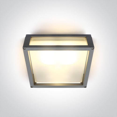 One Light 67420B/G GREY SQUARE CEILING LAMP IP54