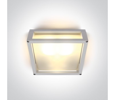 One Light 67420B/W WHITE SQUARE CEILING LAMP IP54