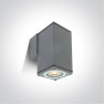 One Light 67426B/G SQUARE FACADE WALL LAMP GREY