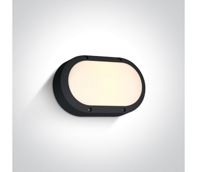 LED фасаден аплик One Light 67442B/B/W 10W 3000K IP54 OVAL FACADE WALL LAMP