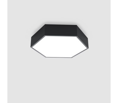 LED плафон POLARIS LIGHTING 2107-24 BK NW HEXAGON 400 BLACK 24W 4000K