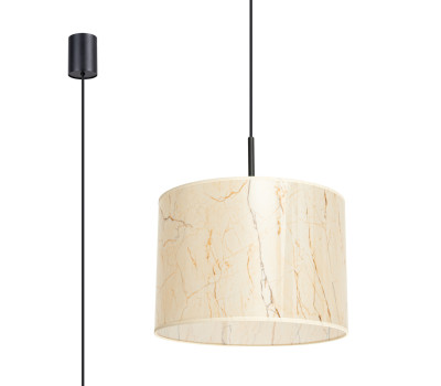 Pendant lamp SOLLUX SL.1850 NEVIA MARBLE BEIGE / BLACK 1 x E27